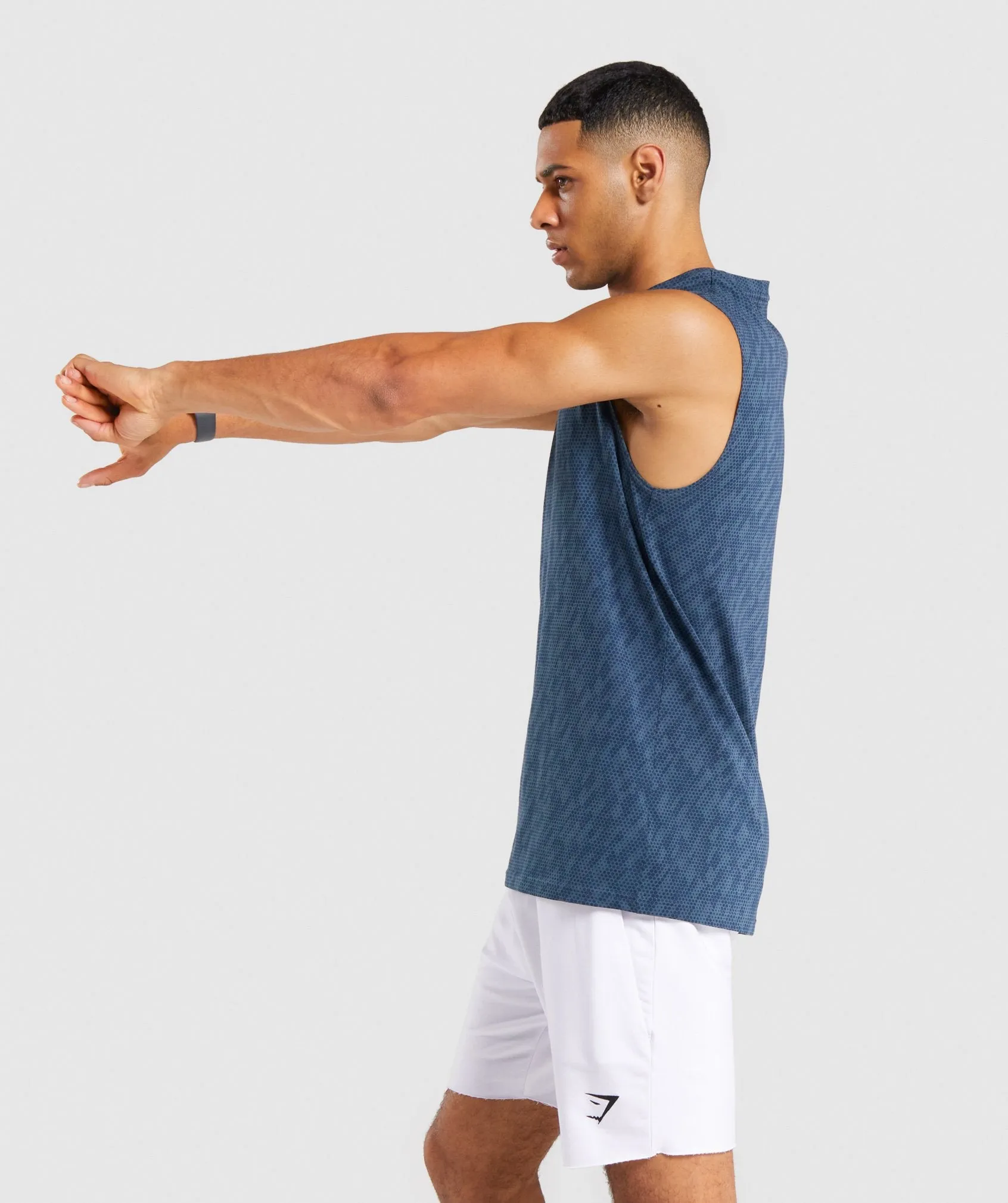 Gymshark Critical Sleeveless Tee - Teal Print