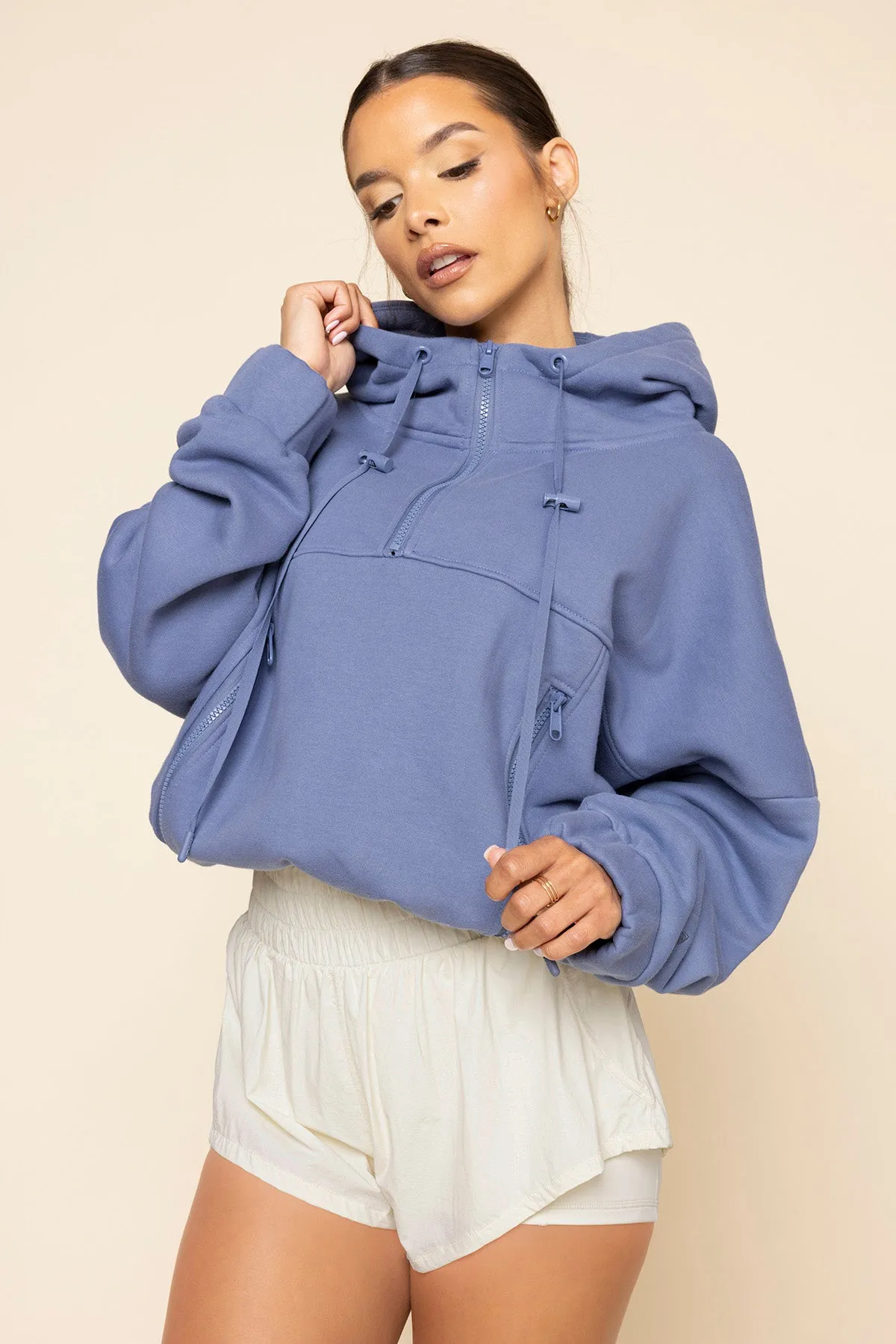 Half Zip Warm Up Hoodie - Wild Wind