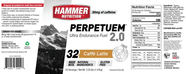 Hammer Perpetuem 2.0 Powder 32 Servings