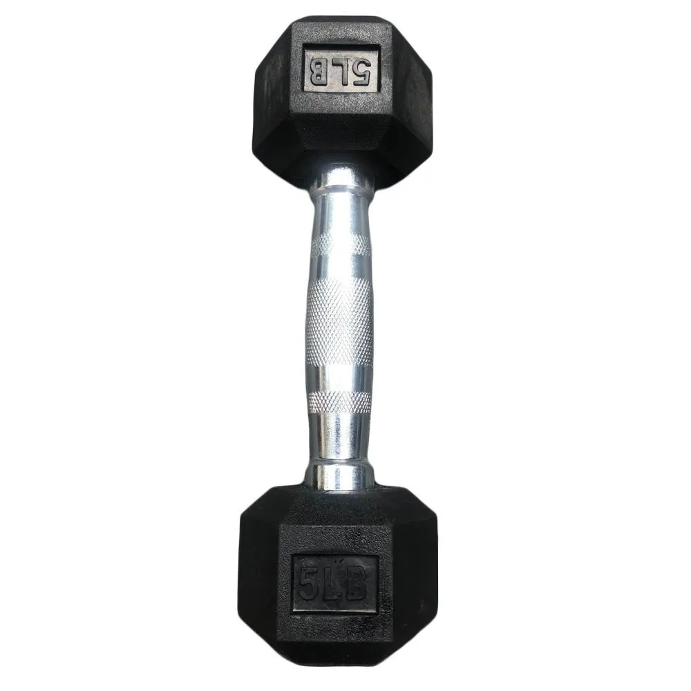 Hex Dumbbells with Rubber Ends  (5lb, 10lb, 15lb, 20lb)