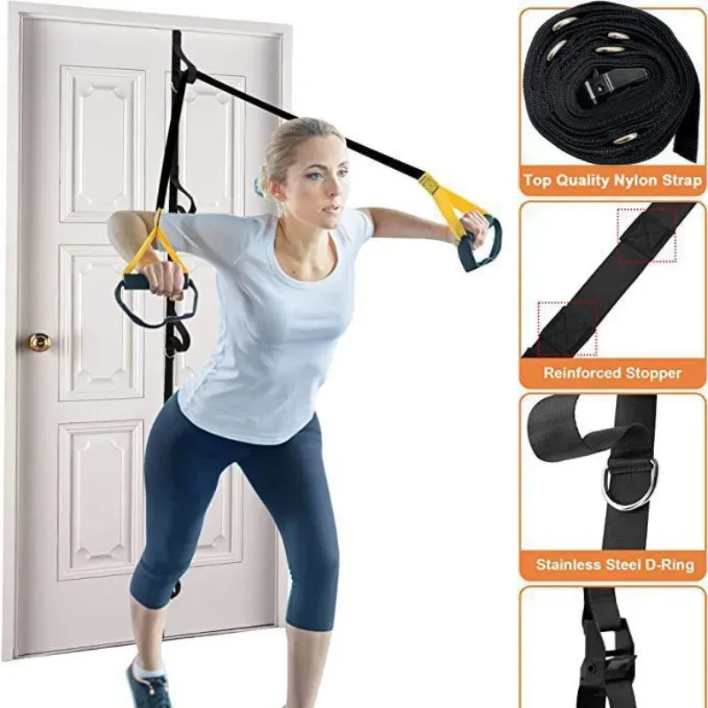 Home Fitness Elastic Training Strap Fitness Resistance Band Over Door Anchor Bands Pull Rope Door Buckle For Fitness Enthusiasts