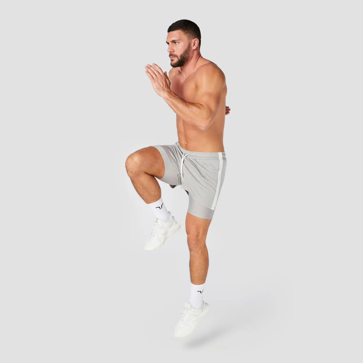 Hybrid Performance 2-in-1 Shorts - Light Grey