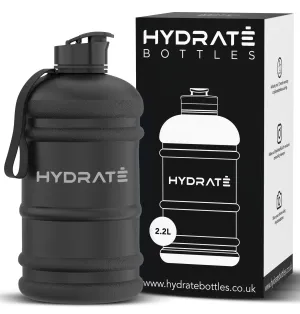 Hydrate 2.2 Litre Water Bottle - Now with Easy Drink Cap - Durable & Extra Strong - BPA