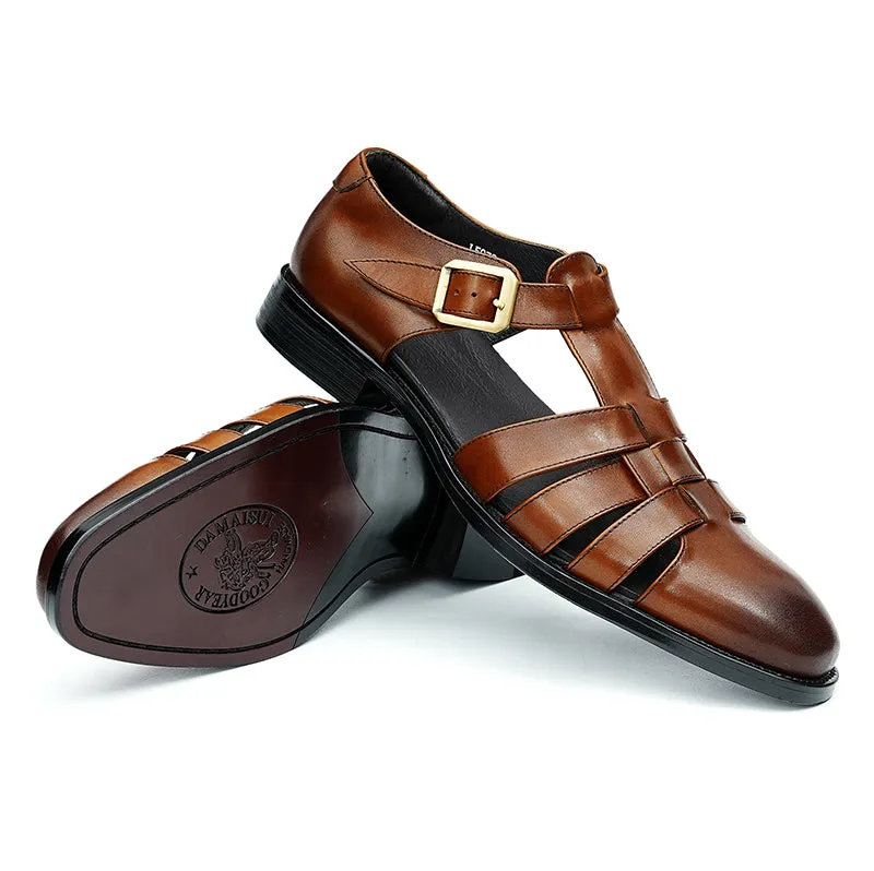 Lavish Leather Buckle Sandals