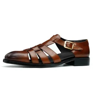 Lavish Leather Buckle Sandals