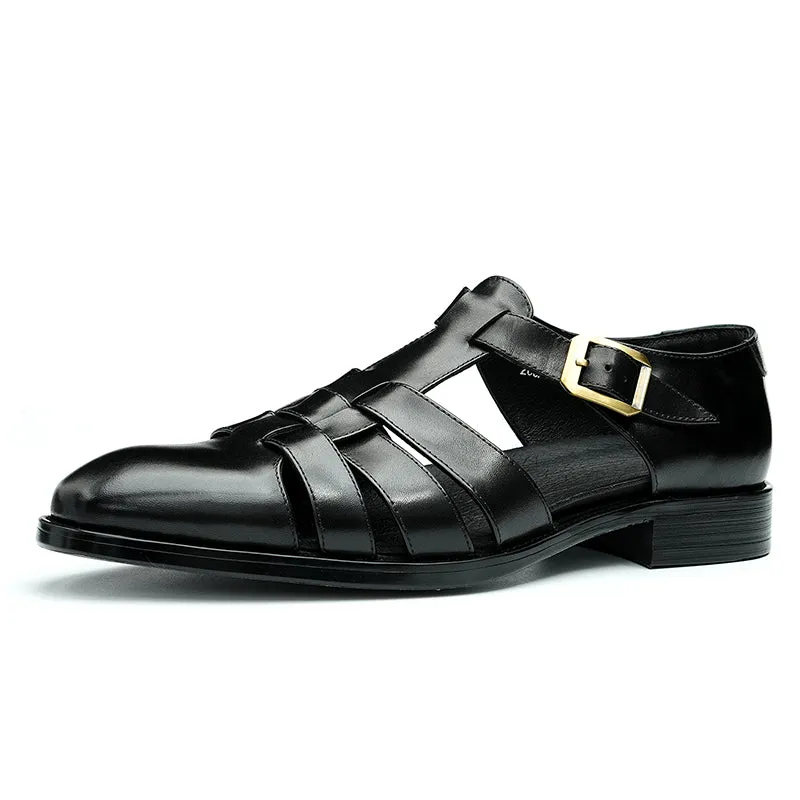 Lavish Leather Buckle Sandals