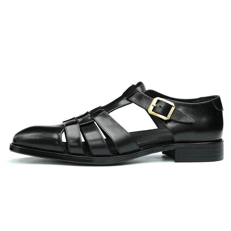 Lavish Leather Buckle Sandals