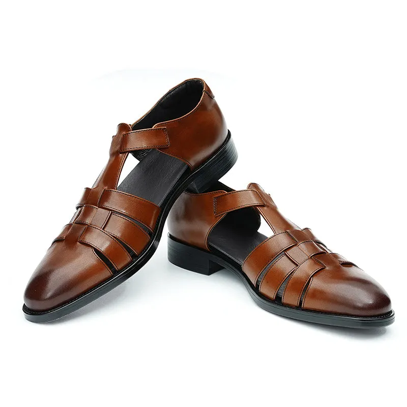 Lavish Leather Buckle Sandals