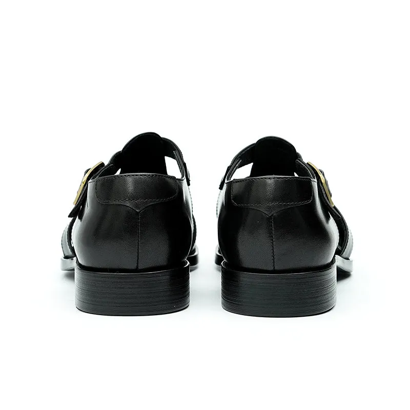 Lavish Leather Buckle Sandals