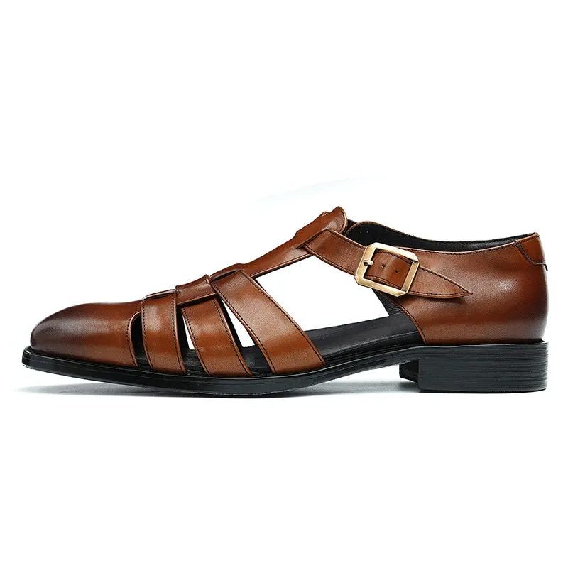 Lavish Leather Buckle Sandals