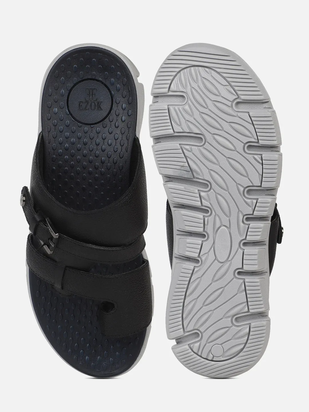 Leather Black sandal for men