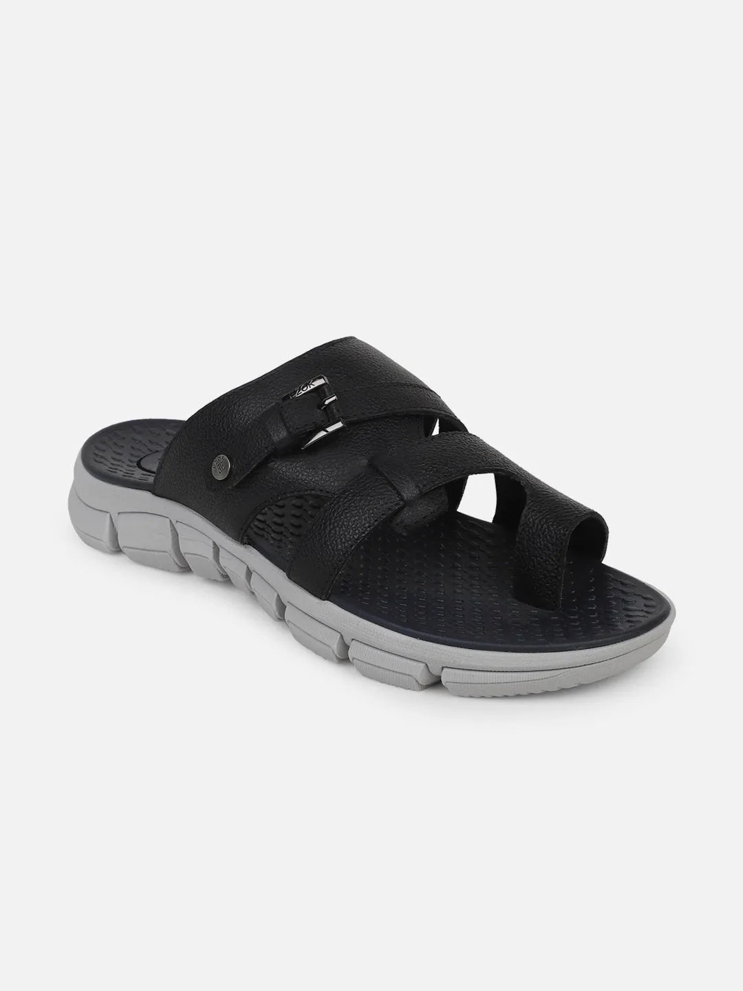 Leather Black sandal for men