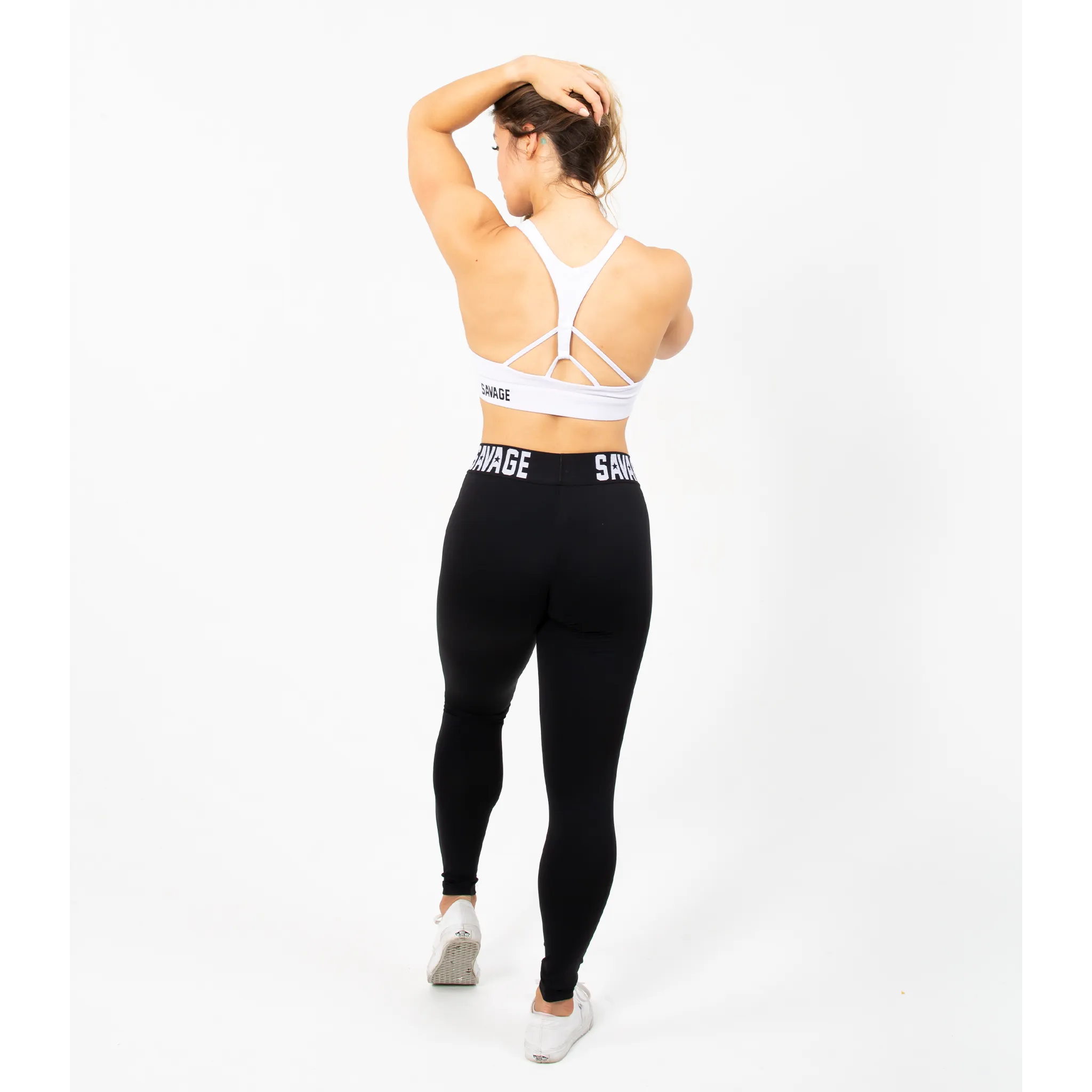 Leggings - Savage Waist-band Ankle Length - Black