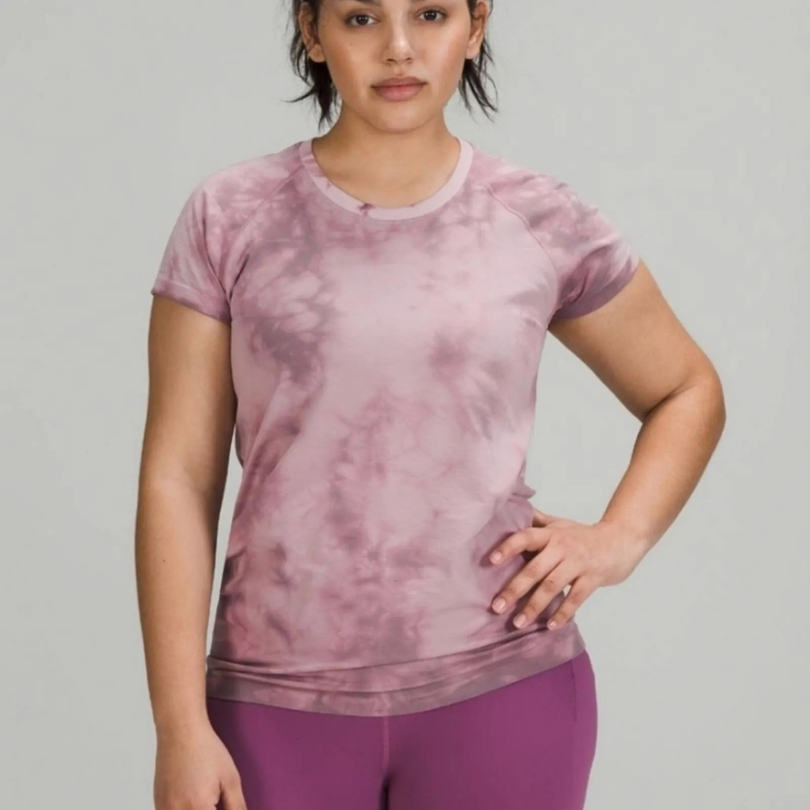 Lululemon Swiftly Tech Short Sleeve Marble Dye Vintage Plum