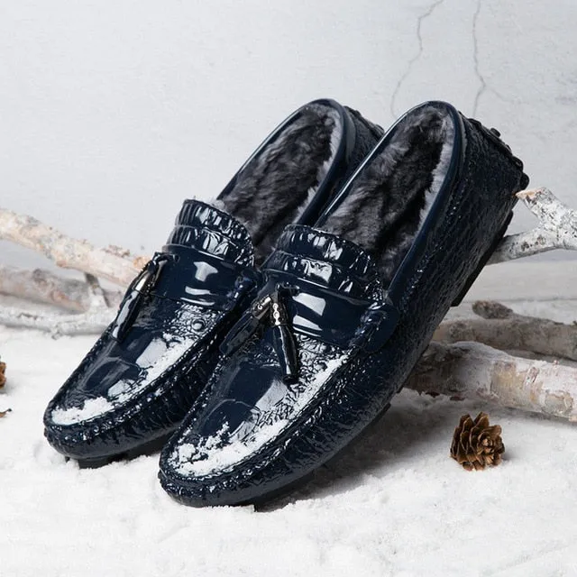 Luster Leather Casual Moccasins Slip On Flat Shoe