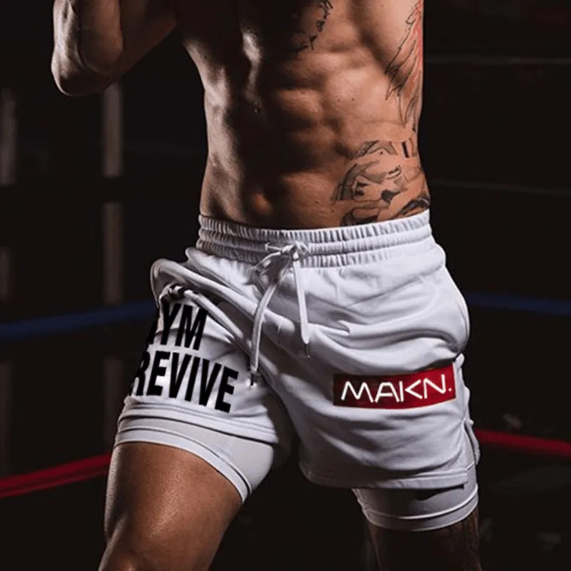 MAKN Revive Drawstring Elastic Waist Gym Shorts