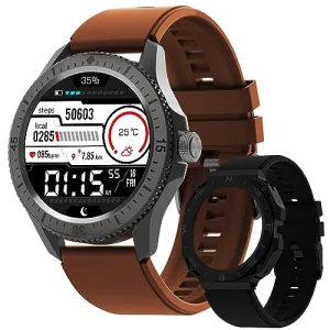 Maxima Raptor 1.39" HD Round Smart Watch for Men & Women with Premium Dual Metallic Case & Inbuilt Compass, Bluetooth Calling Smart Watch, 650 Nits, Extended Battery Life, Rotating Crown Smartwatch