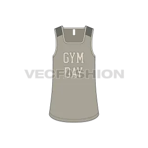 Mens Deep Square Neck Gym Tank