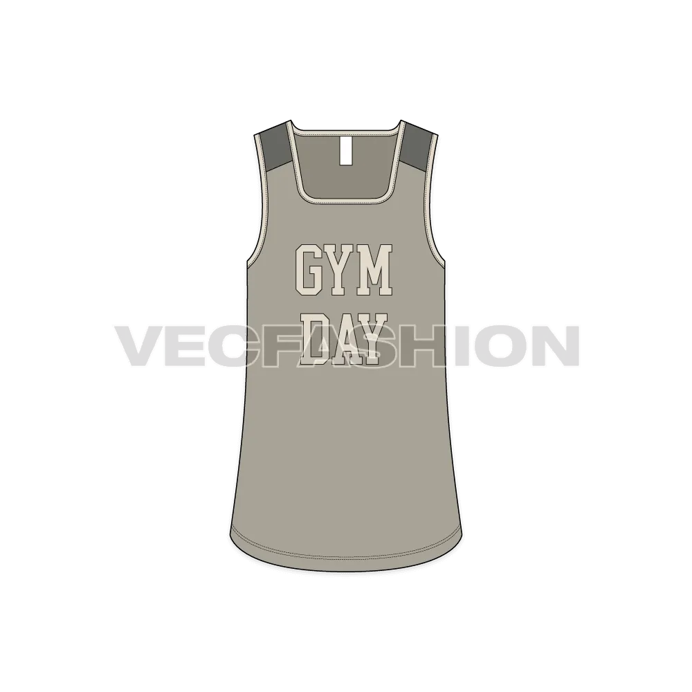 Mens Deep Square Neck Gym Tank