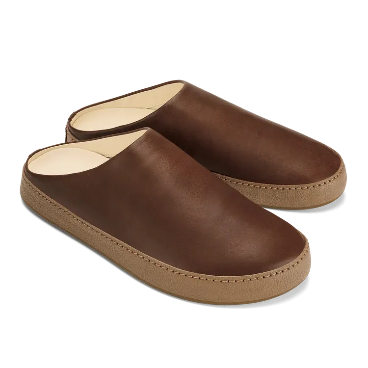 Men's Olukai Hamani Leather Mules Color: Toffee / Tan