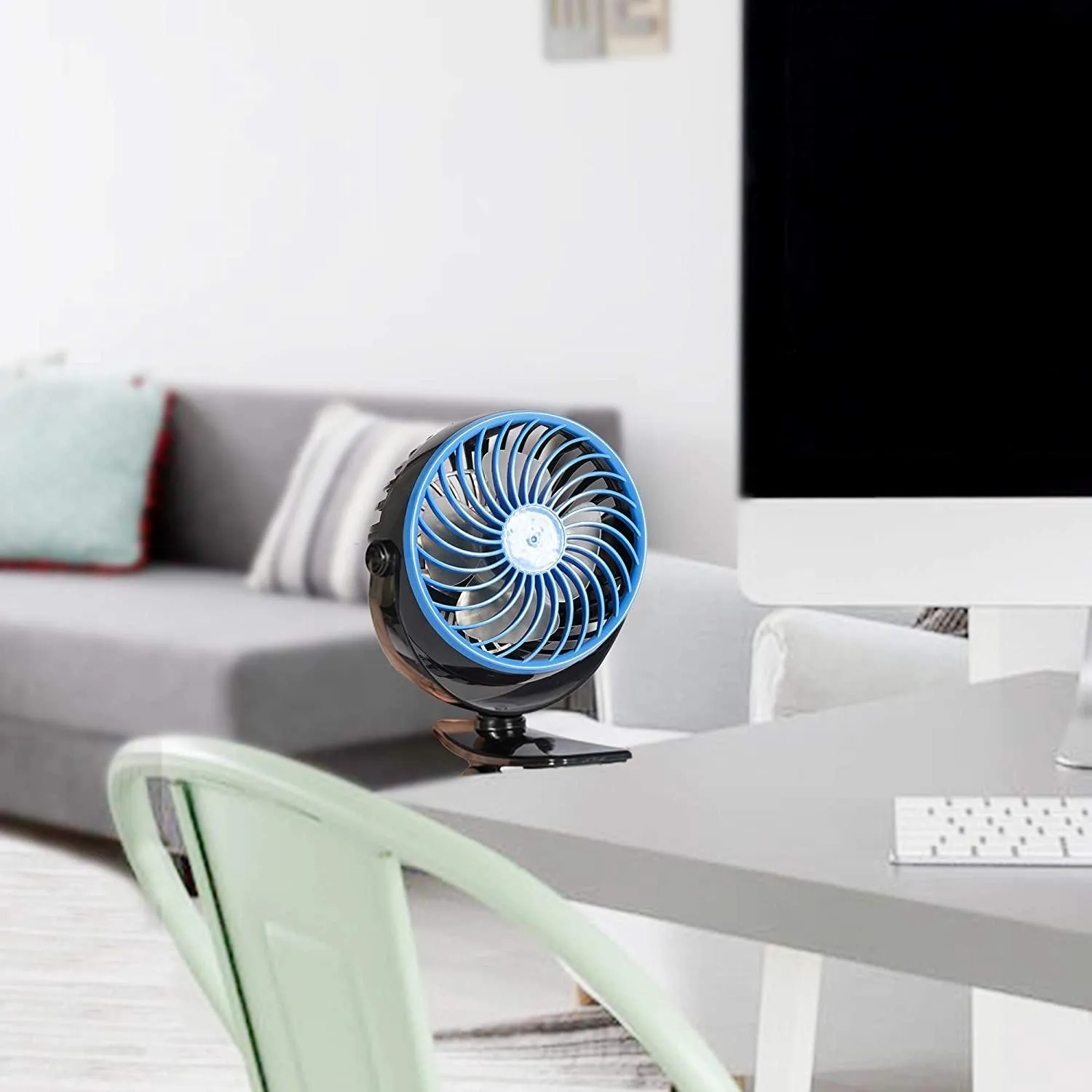 Mini USB Powered Desk Fan can 360 degree rotation Fan Speed Adjustable, Personal Fan Strong Airflow and Quiet for Home Office