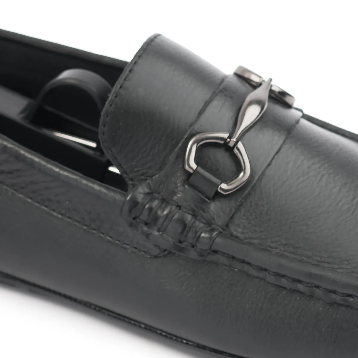 Modern Buckled  Moccasins-Black