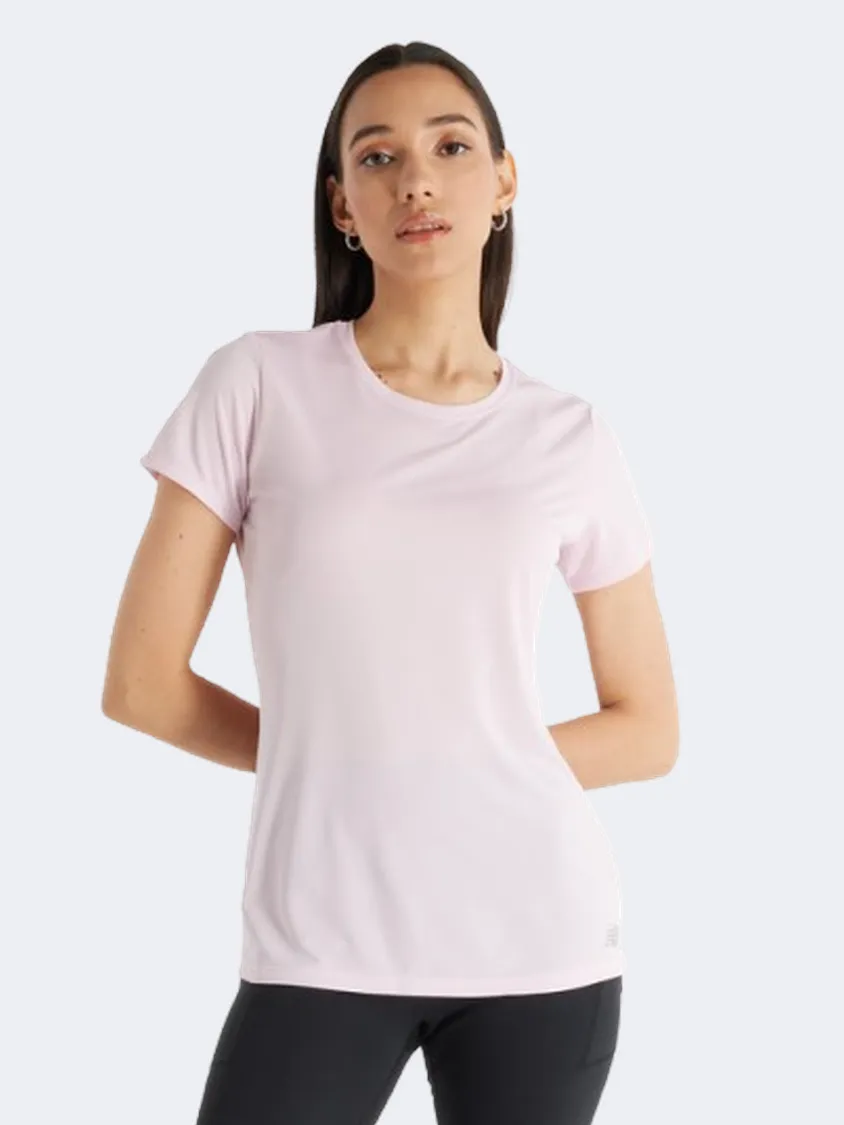 New Balance Core Run Women Performance T-Shirt Mid Century Pink