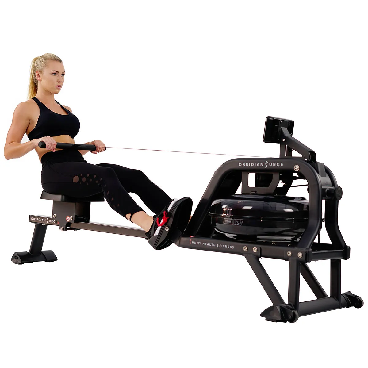 Obsidian Surge Water Rowing Machine Rower w/ LCD Monitor