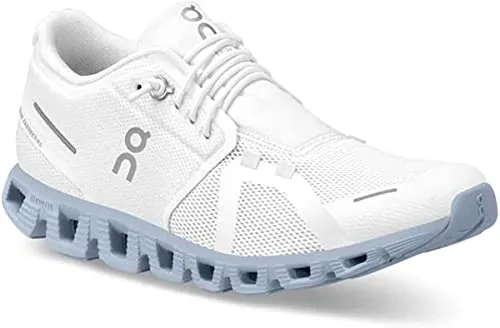 ON Cloud Womens Shoes White Chambray Cloud 5 Sneakers