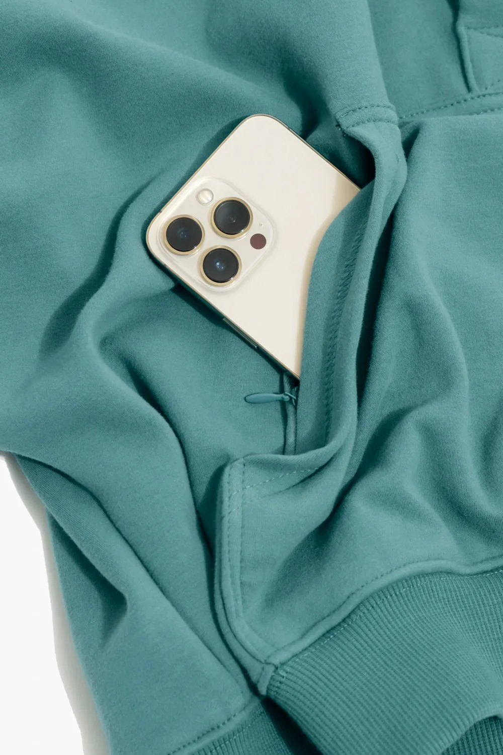 Ooey Gooey Half Zip Sweater - Turquoise