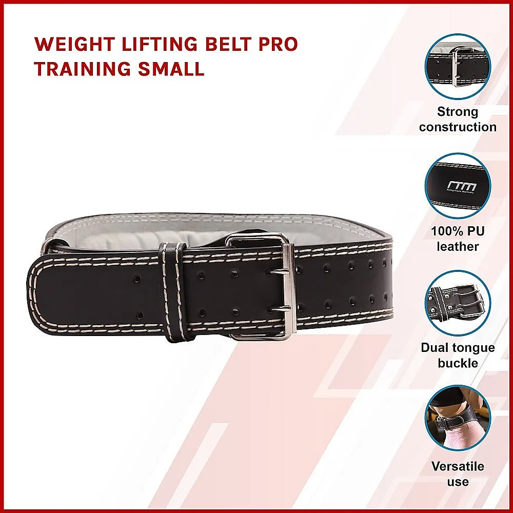 Padded Leather Weight Lifting Belt Dual Buckle Small