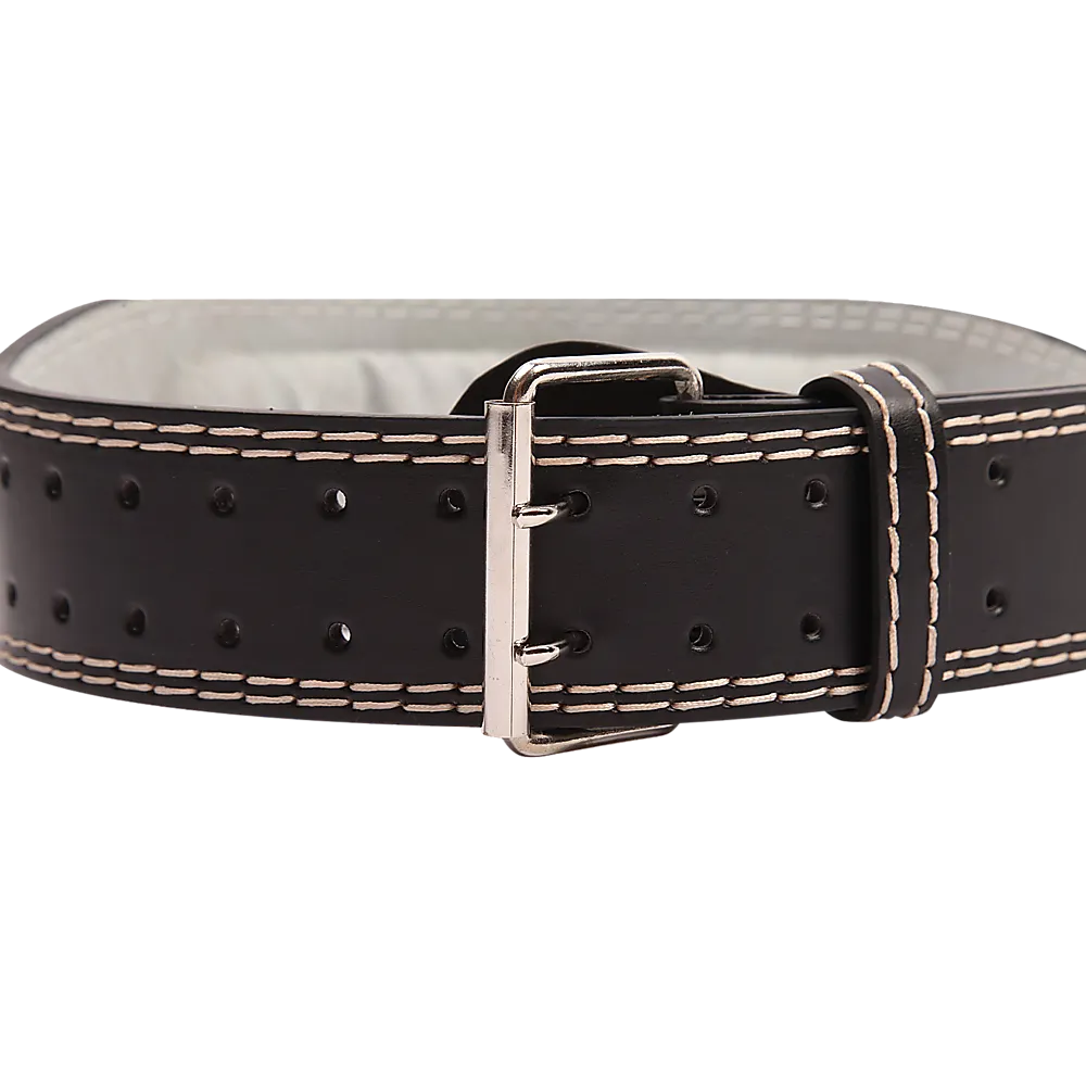 Padded Leather Weight Lifting Belt Dual Buckle Small