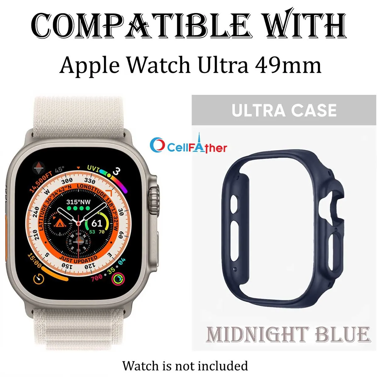 Protective Case Cover for Apple Watch Ultra 49mm -Midnight-Blue