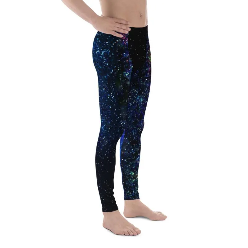 Purple Space Meggings, Best Space Galaxy Print Premium Men's Leggings Rave Party Costume Pants Meggings - Made in USA/EU/MX