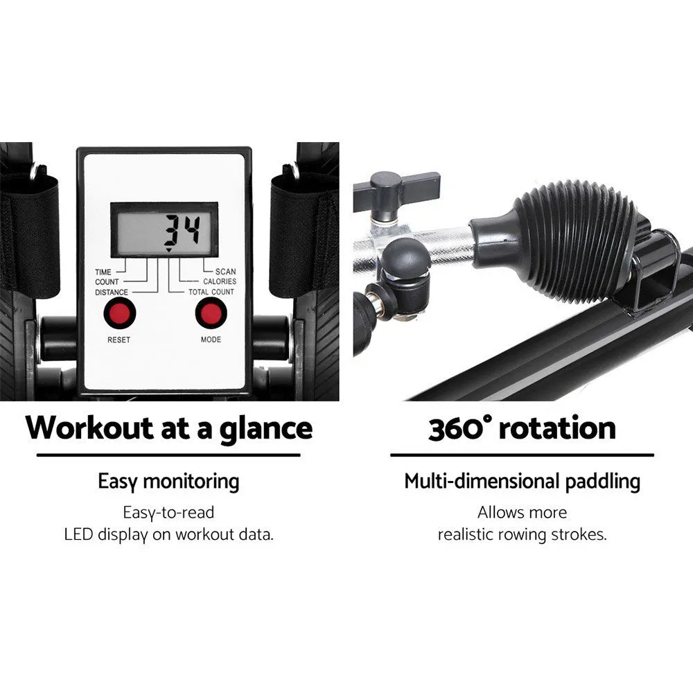 Quiet Hydraulic Rowing Machine 4 Levels, LCD Display, Steel - Everfit