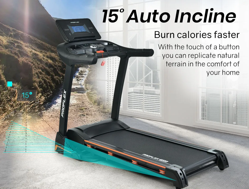 Quiet Incline Foldable Treadmill 18km/h 4HP Motor Proflex