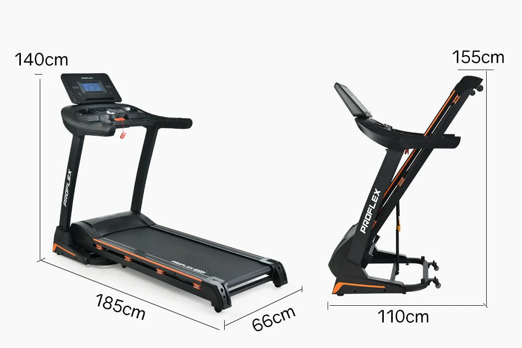 Quiet Incline Foldable Treadmill 18km/h 4HP Motor Proflex