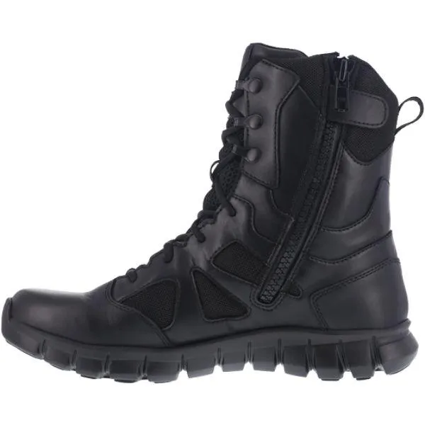 Reebok RB8805 Men's Sublite Cushion 8" Soft Toe Tactical Boot with Side Zipper - Black