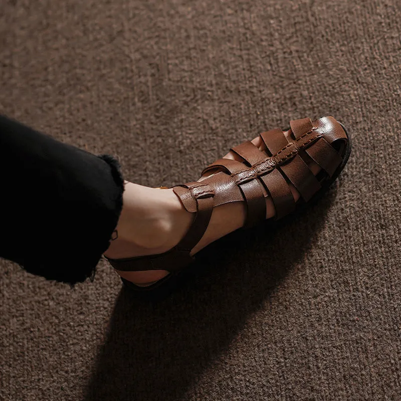 RetroLuxe Strap Roman Leather Sandals