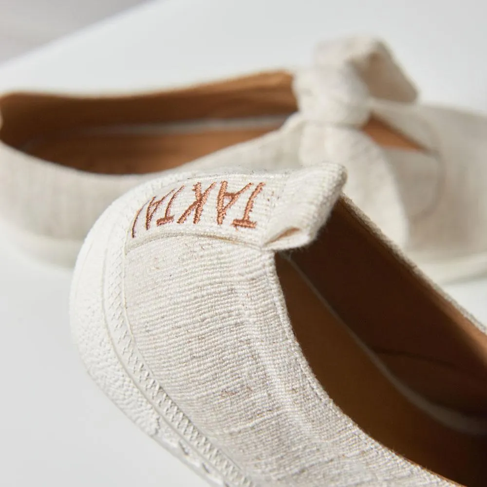 Ribbon Shoes From Natural Woven Fabrics-TAKTAI