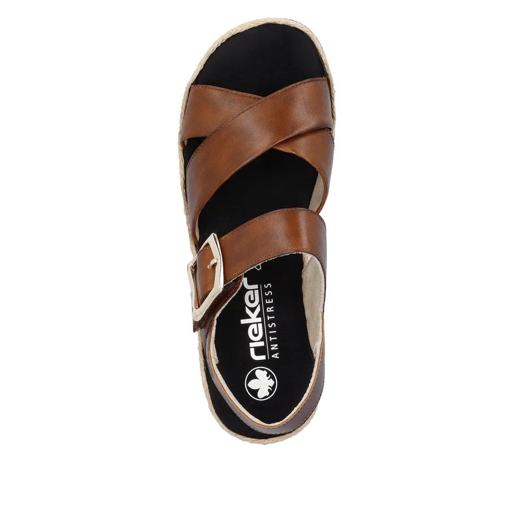 Rieker Sandals V7951 Ladies Shoes Brown