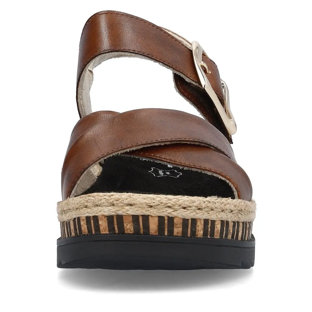 Rieker Sandals V7951 Ladies Shoes Brown