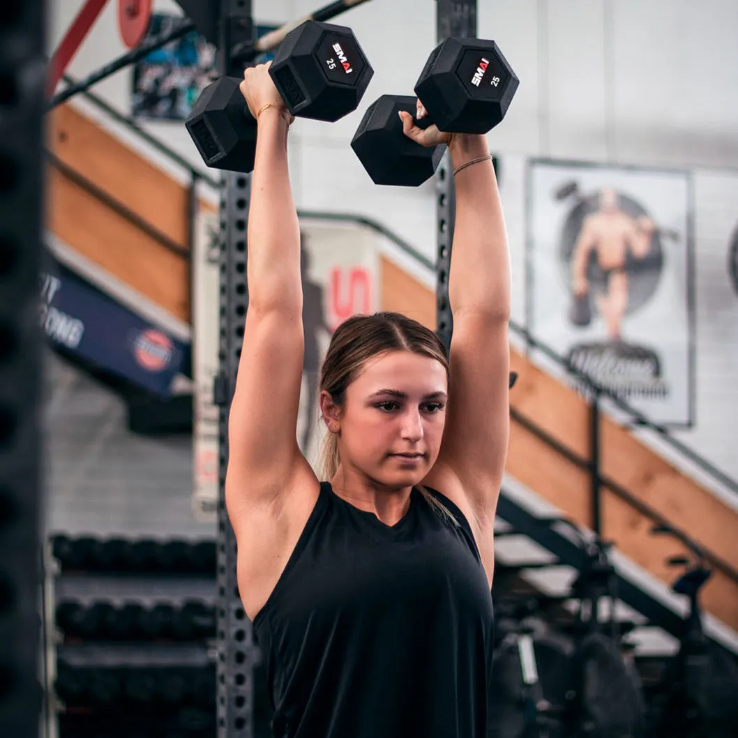 Rubber Hex Dumbbells (Pair)