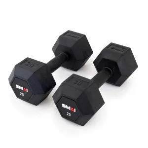 Rubber Hex Dumbbells (Pair)