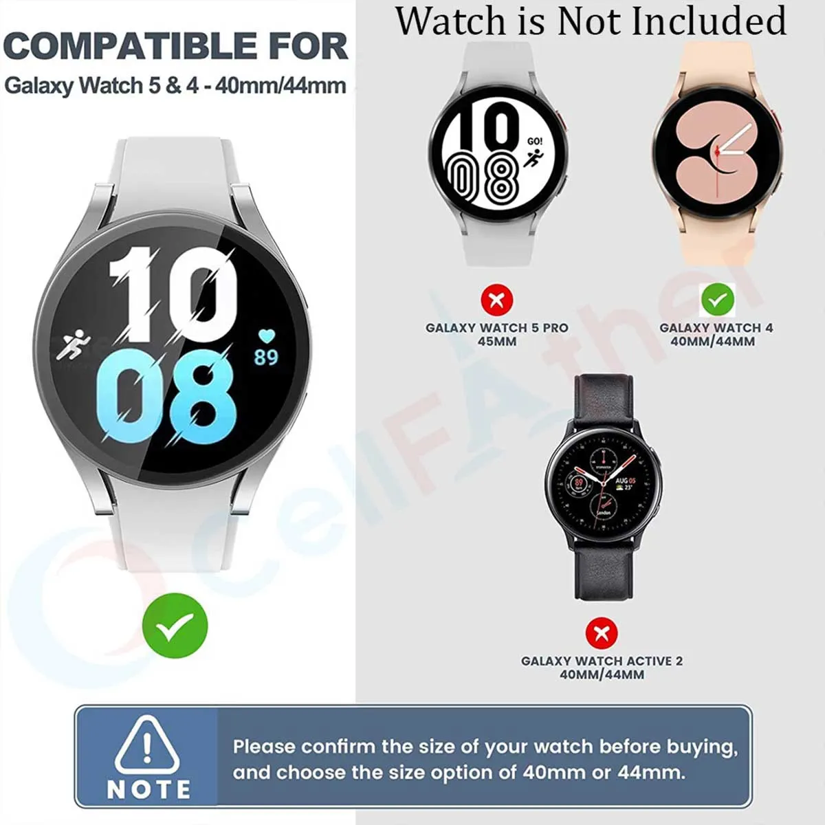 Samsung Galaxy Watch 4 Protective Case Cover 40mm-Transparent