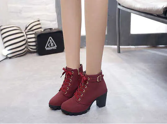 SH171 - High heel thick casual women's boots