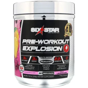 Six Star Explosion Pre Workout, Powerful Pre Workout Powder with Extreme Energy, Focus and Intensity