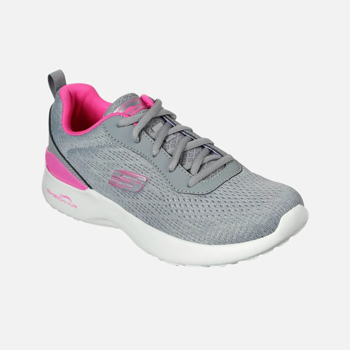 Skechers SKECH-AIR DYNAMIGHT-TOP PRIZE Women's Running Shoes -Grey/Hot Pink