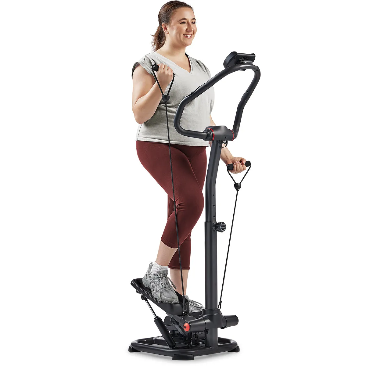 Smart Heavy Duty Power Stepper with Handlebar and Resistance Bands