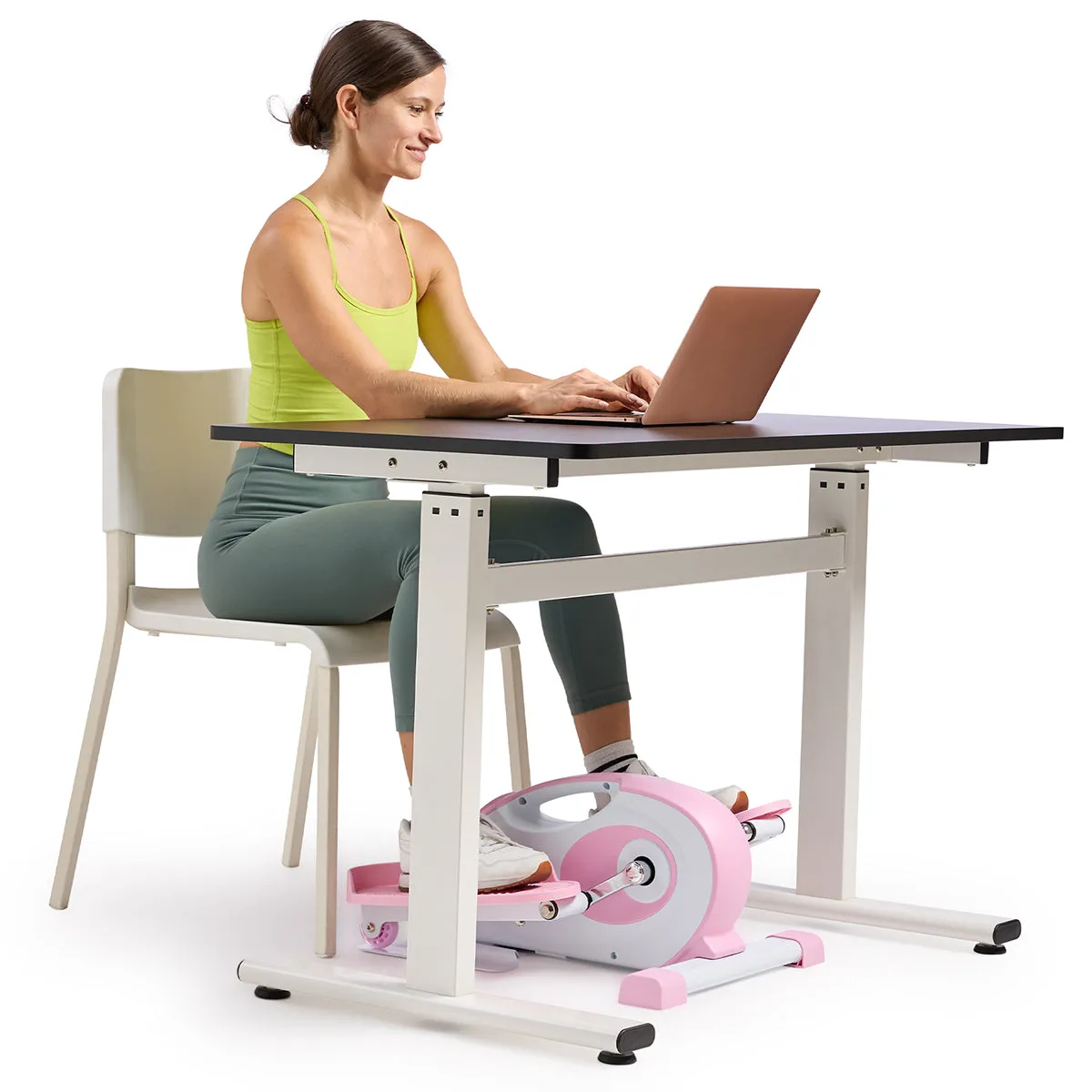 Smart Pink Under Desk Mini Elliptical Exercise Trainer